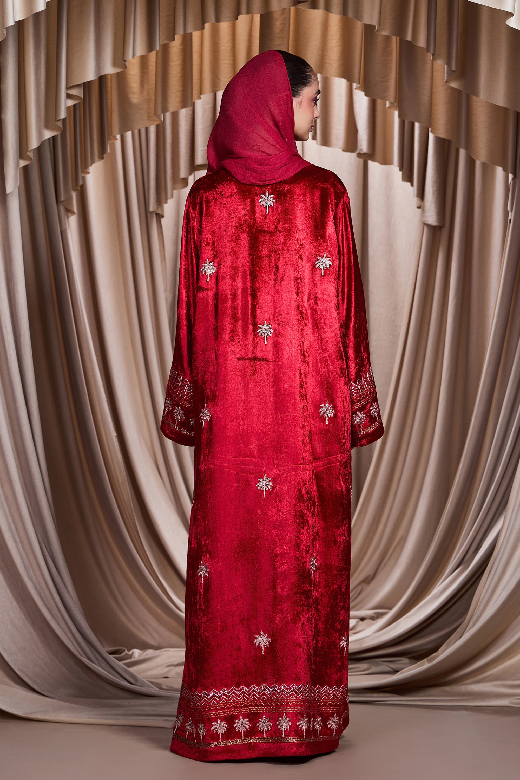 Nehmat Embroidered Abaya with Embellishment