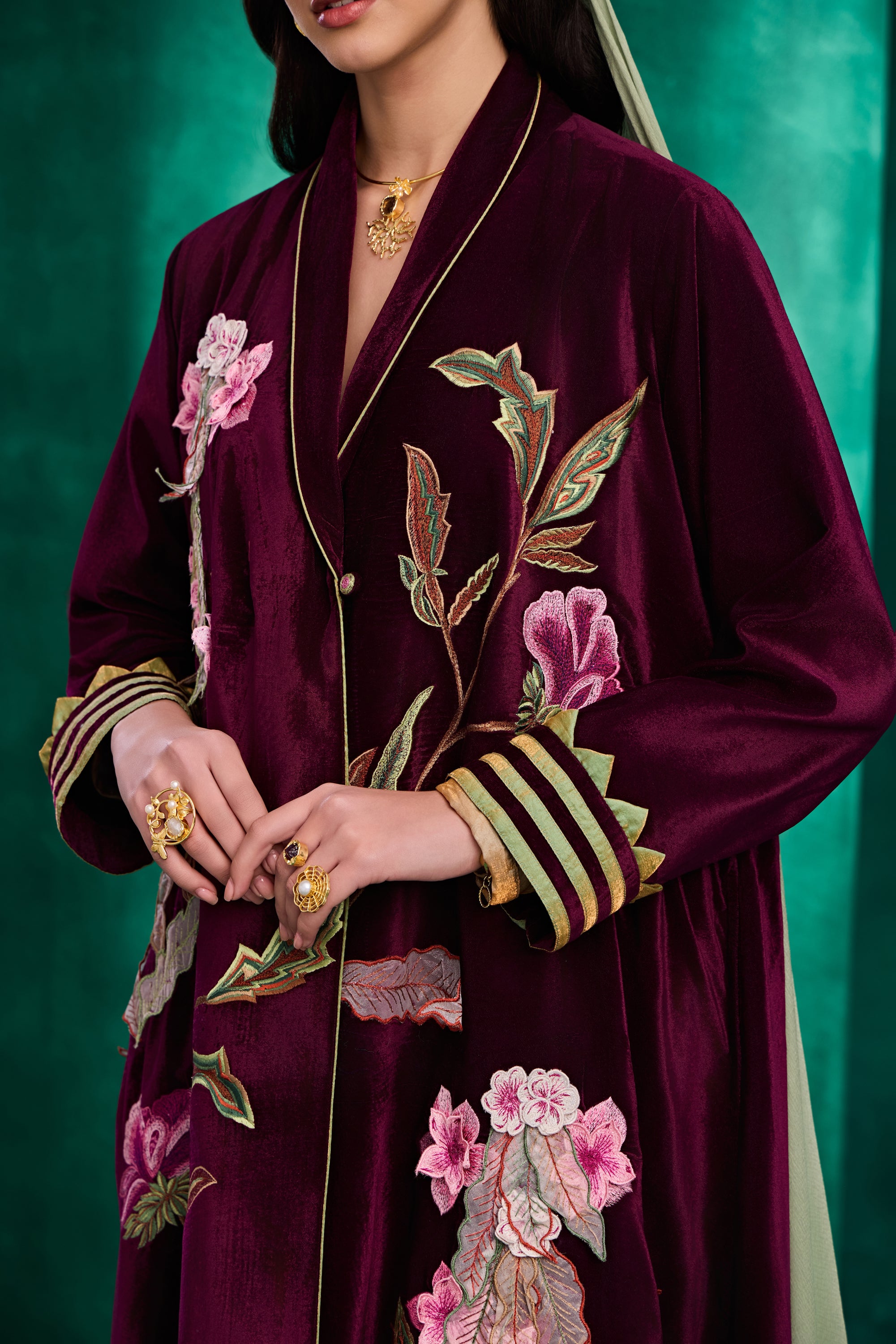 Fayruzah Embroidered 3D Floral Abaya