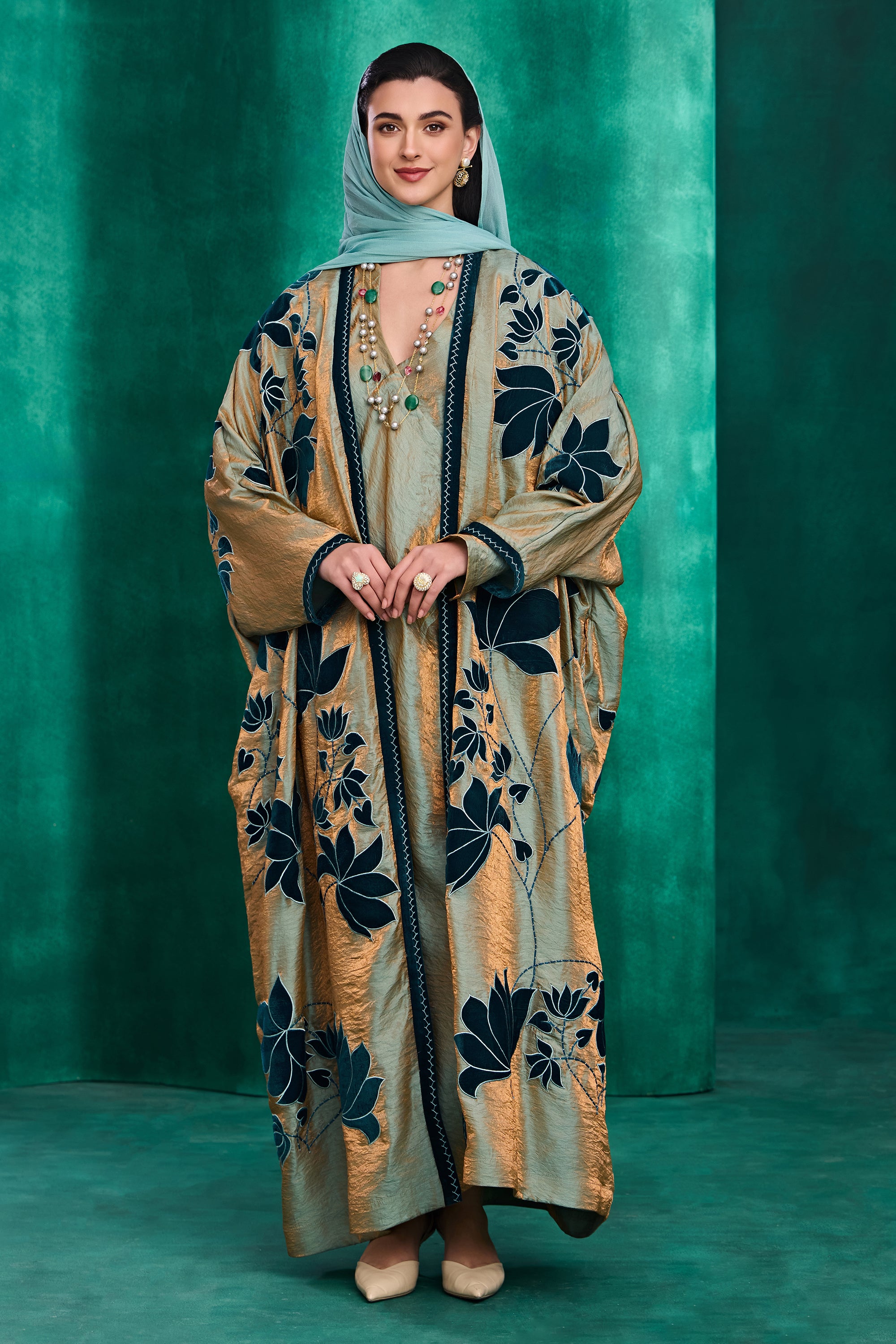 Qamarah Applique Embroidered Abaya