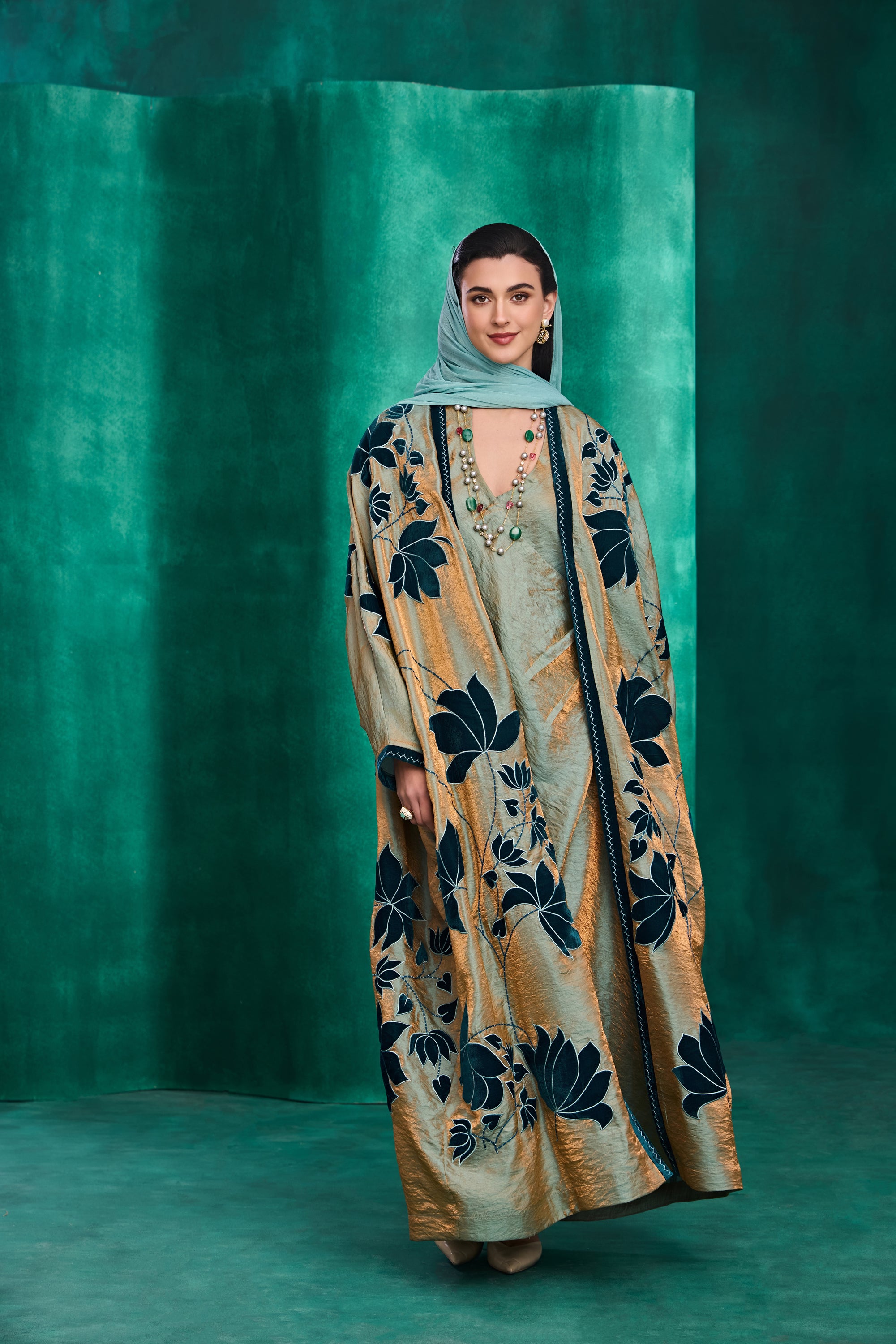 Qamarah Applique Embroidered Abaya