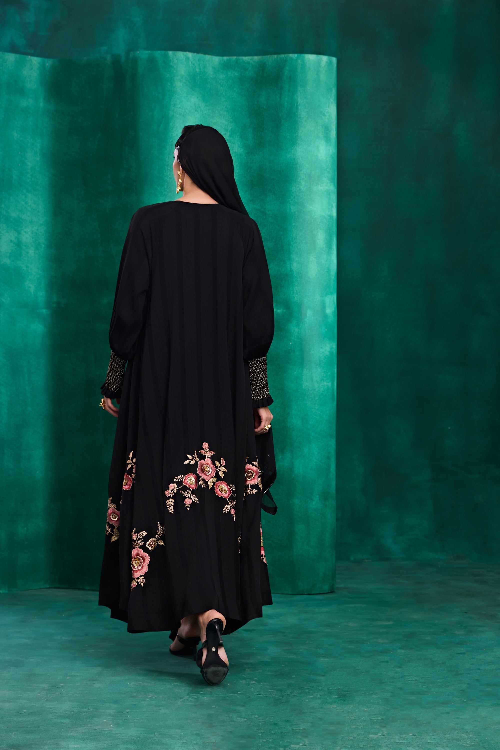 Taneera Embroidered Abaya with Embellishment
