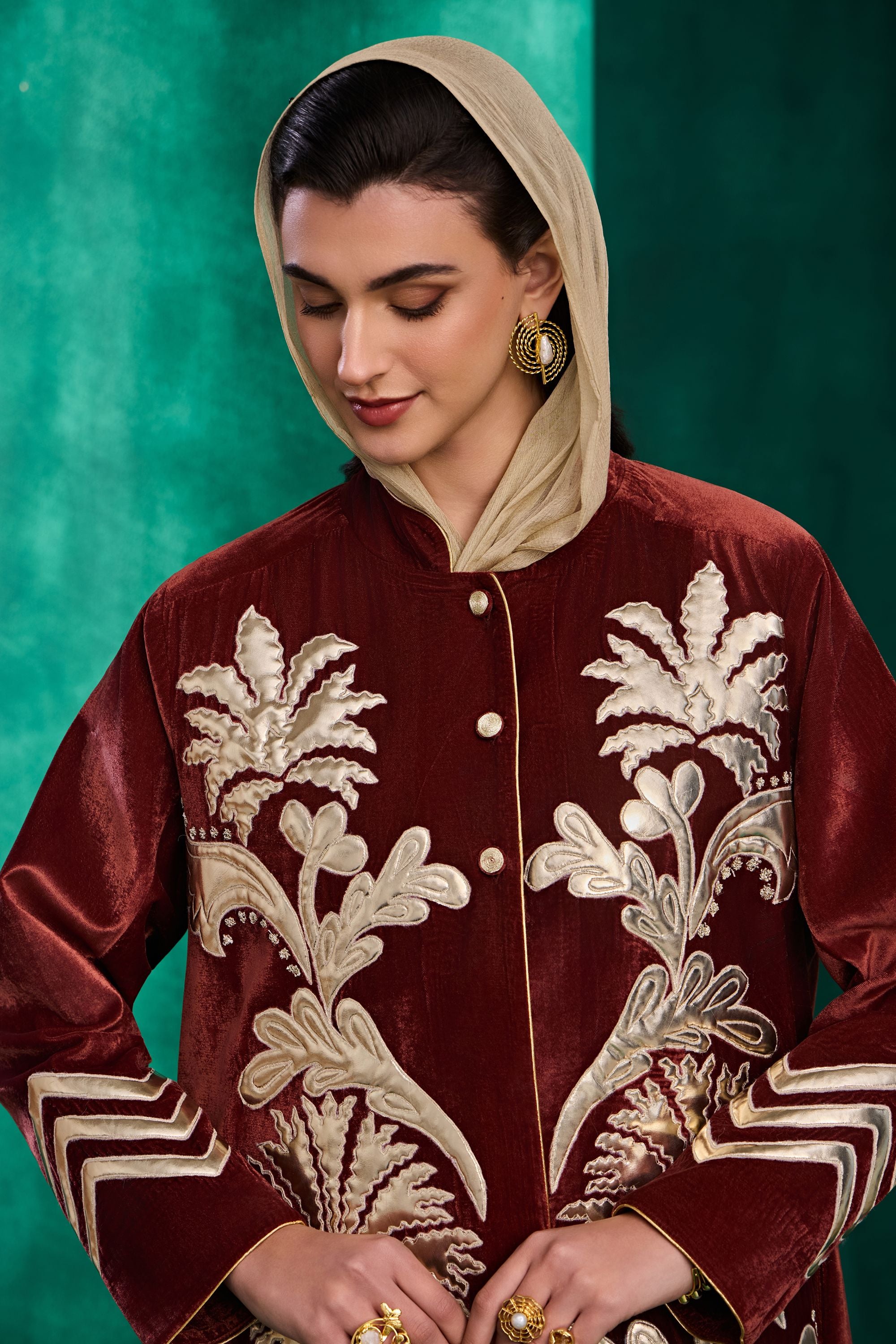 Lutfia Applique Embroidered Abaya