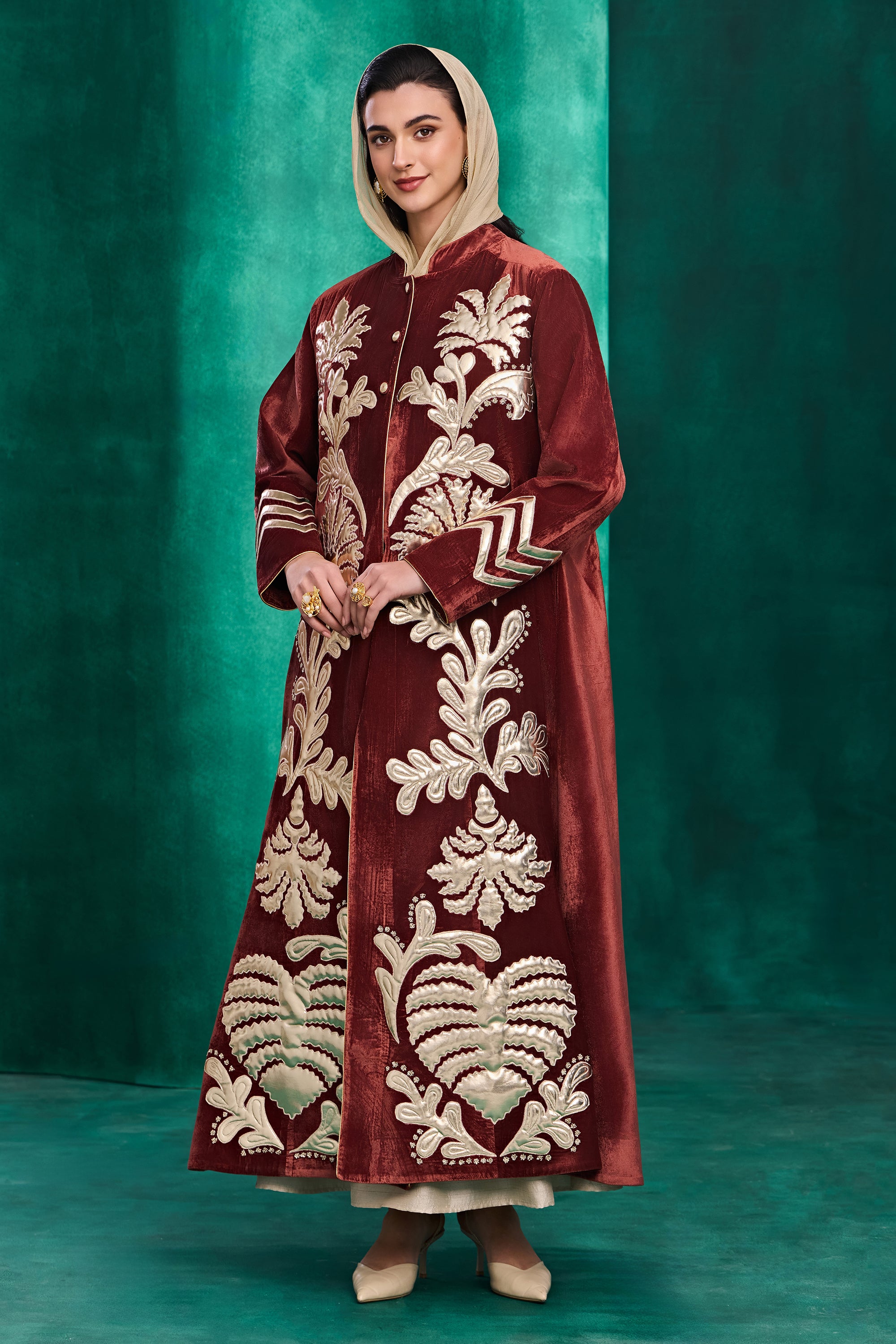 Lutfia Applique Embroidered Abaya