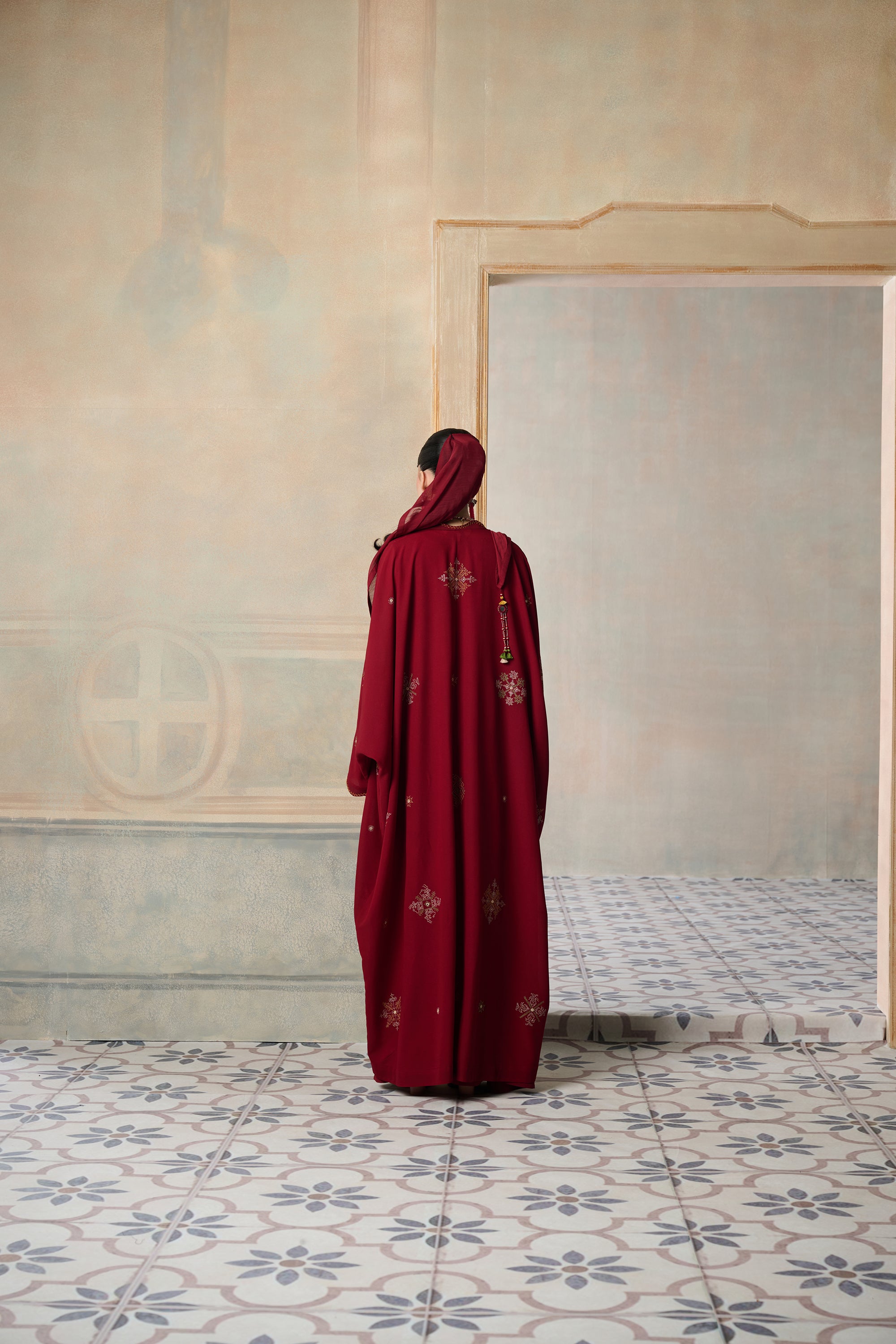 Halaa Embroidered Abaya with Embellishment