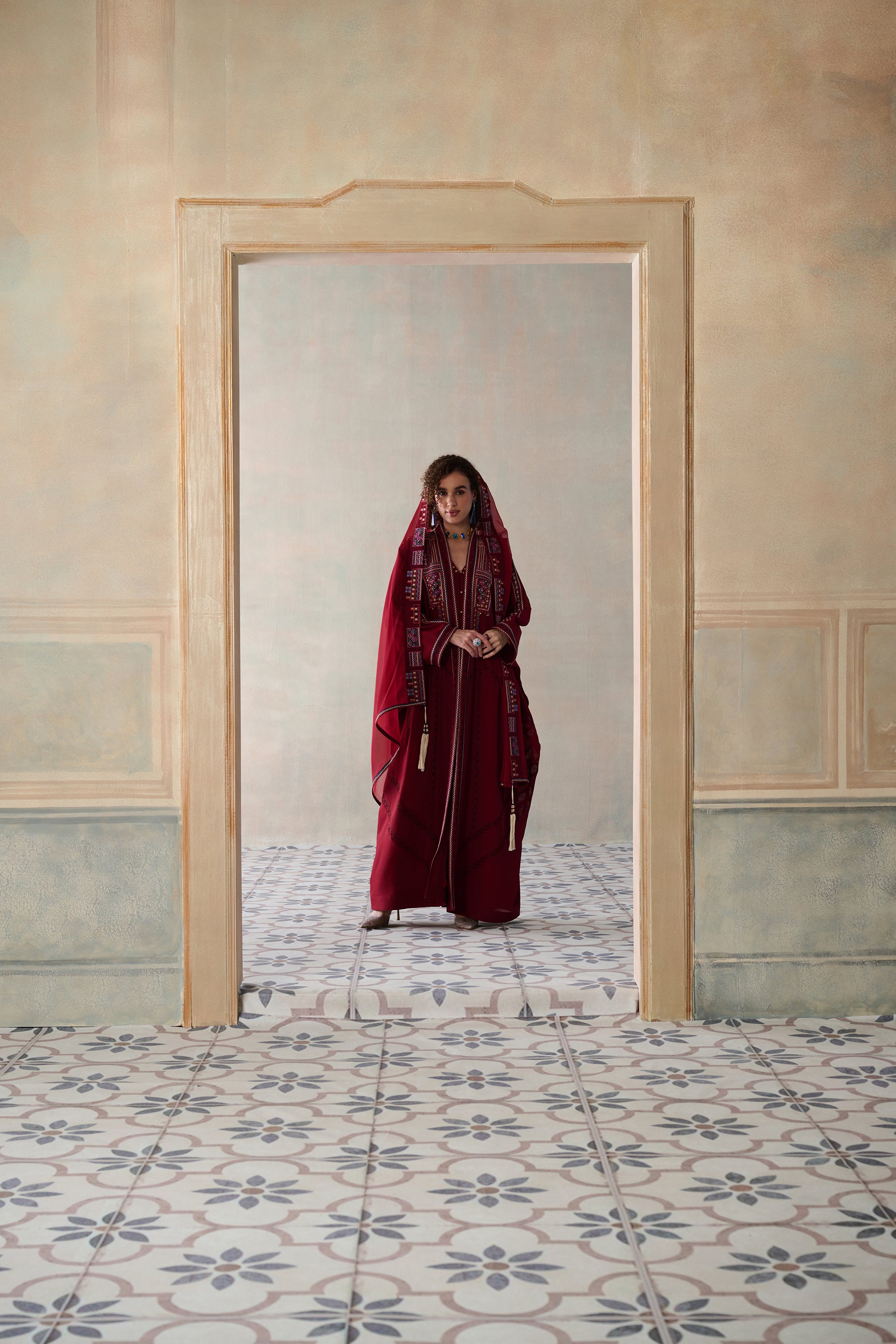 Mahaa Embroidered Abaya with Embellishment