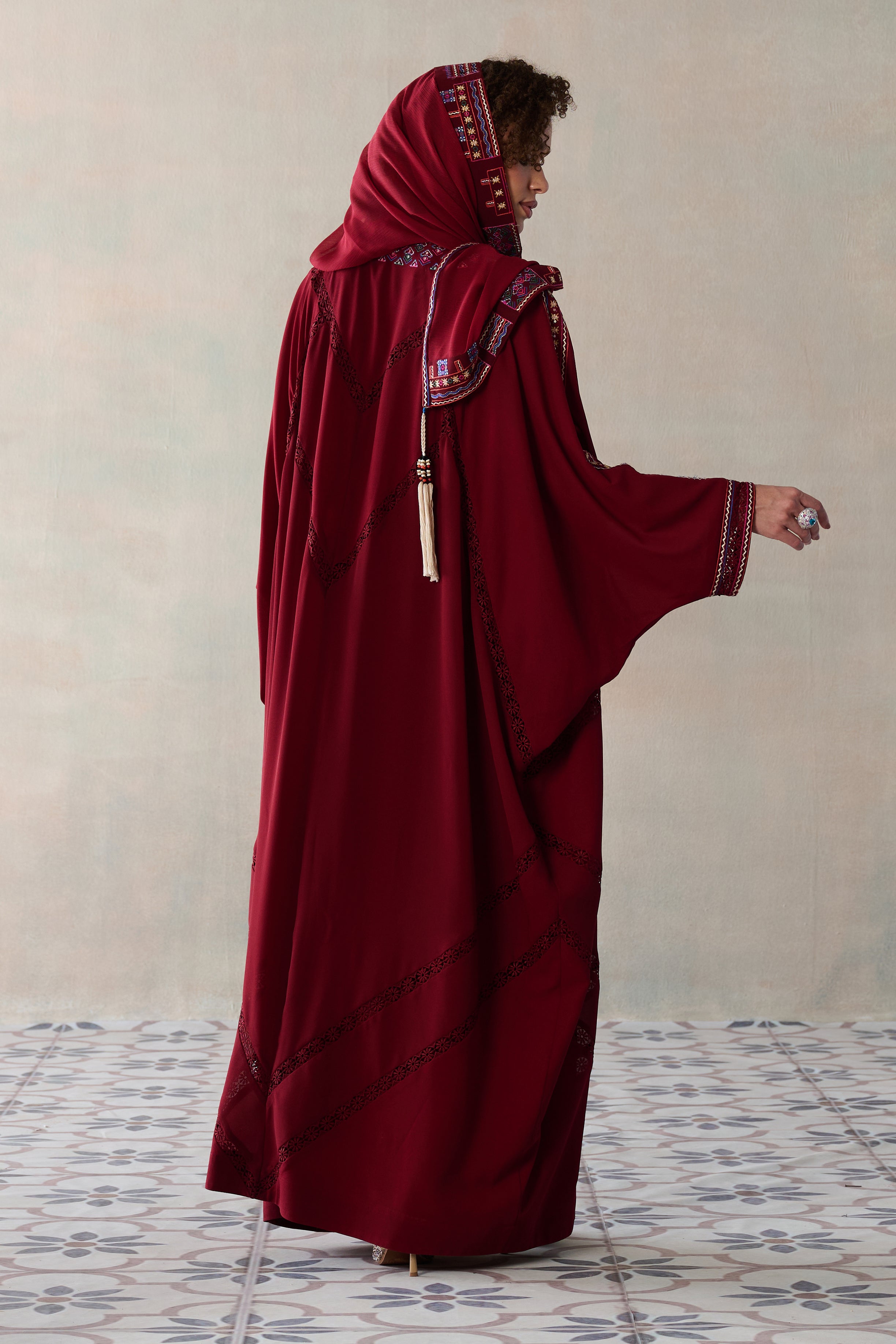 Mahaa Embroidered Abaya with Embellishment