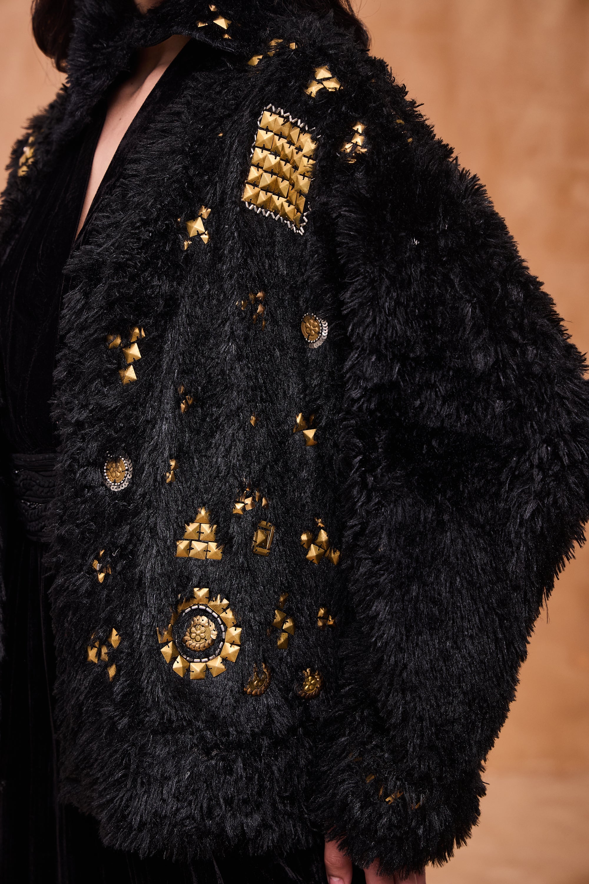Ruqaiya Short Bisht & Embellished Jumpsuit