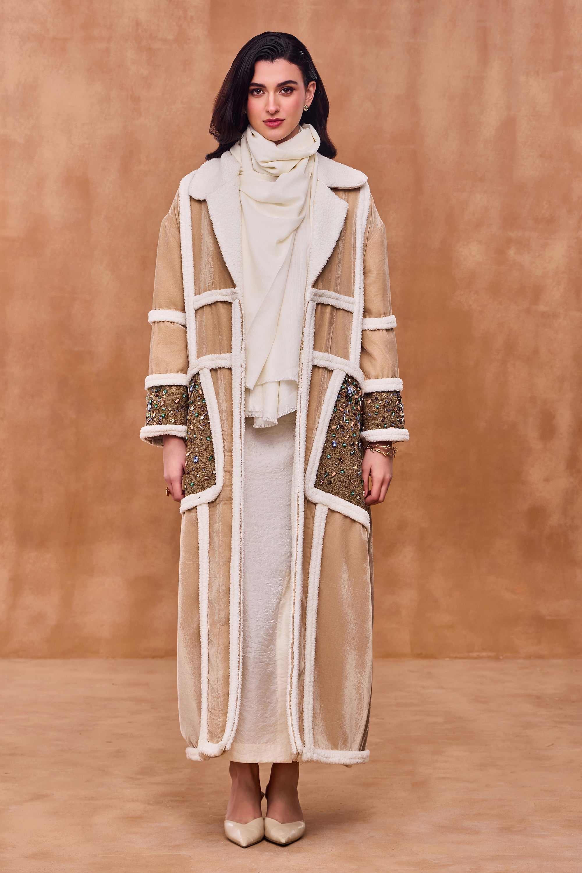 Sharmeen Embellished Long Bisht