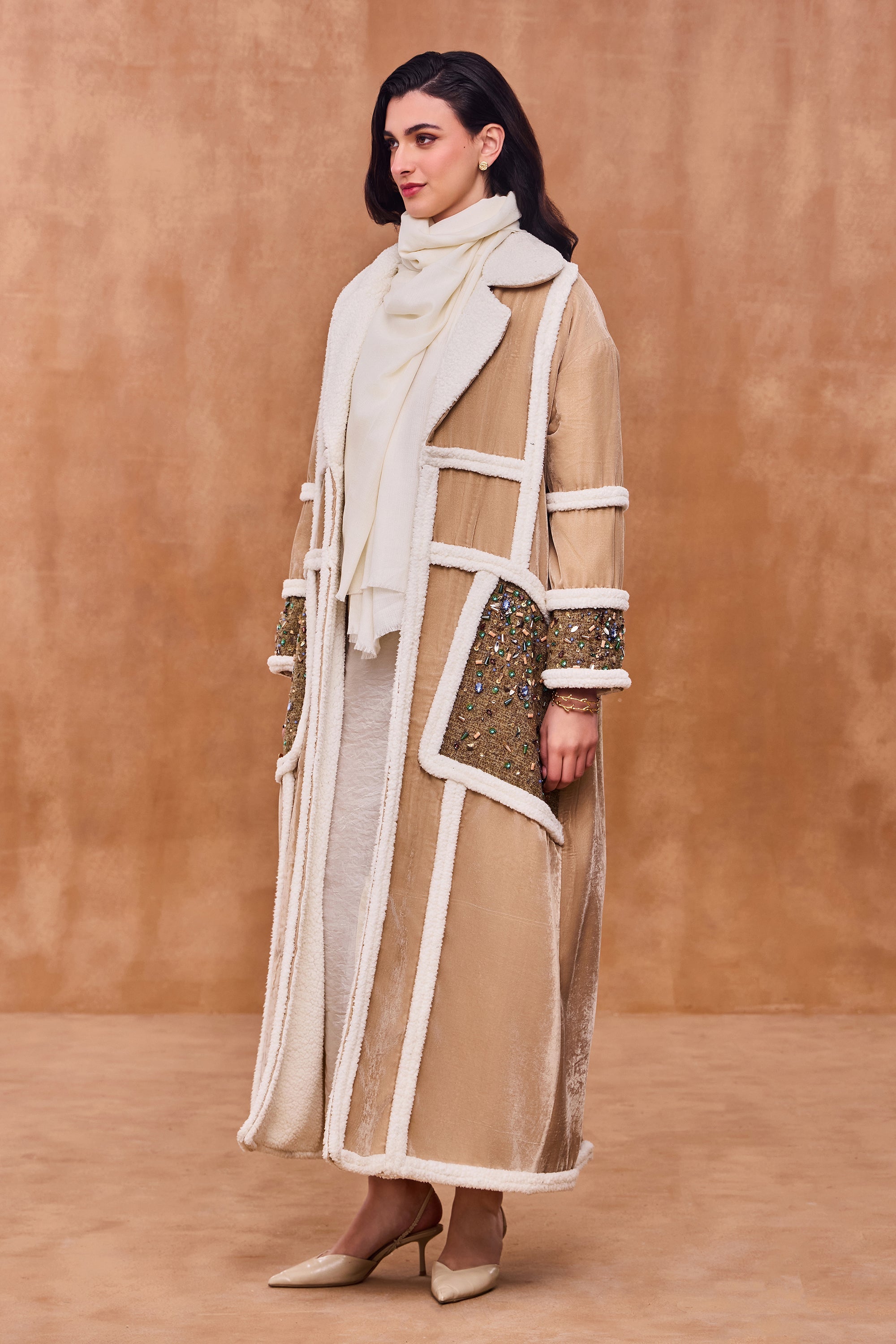 Sharmeen Embellished Long Bisht