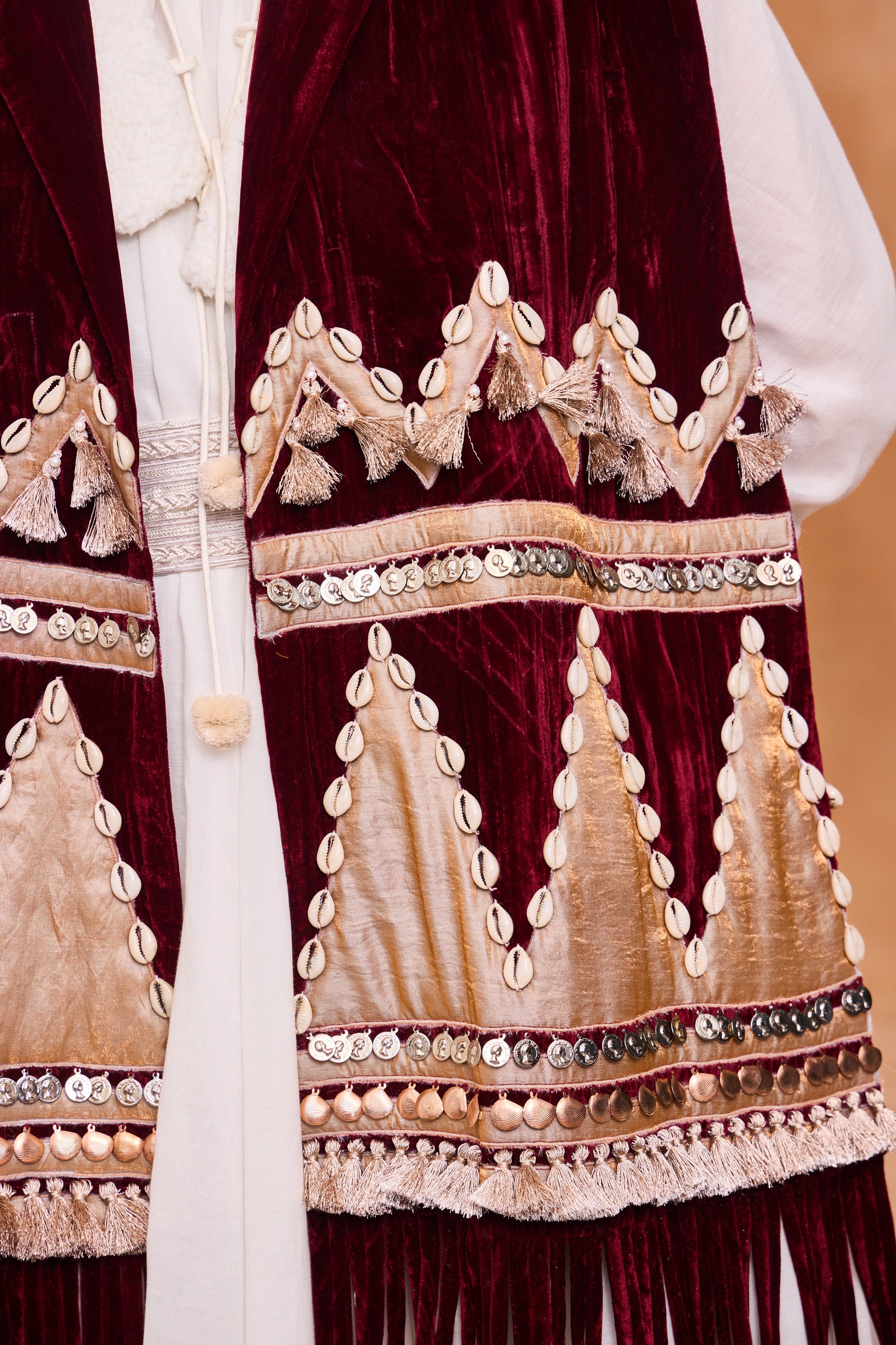 Ruwa Embroidered Dushala Cape with Embellishment