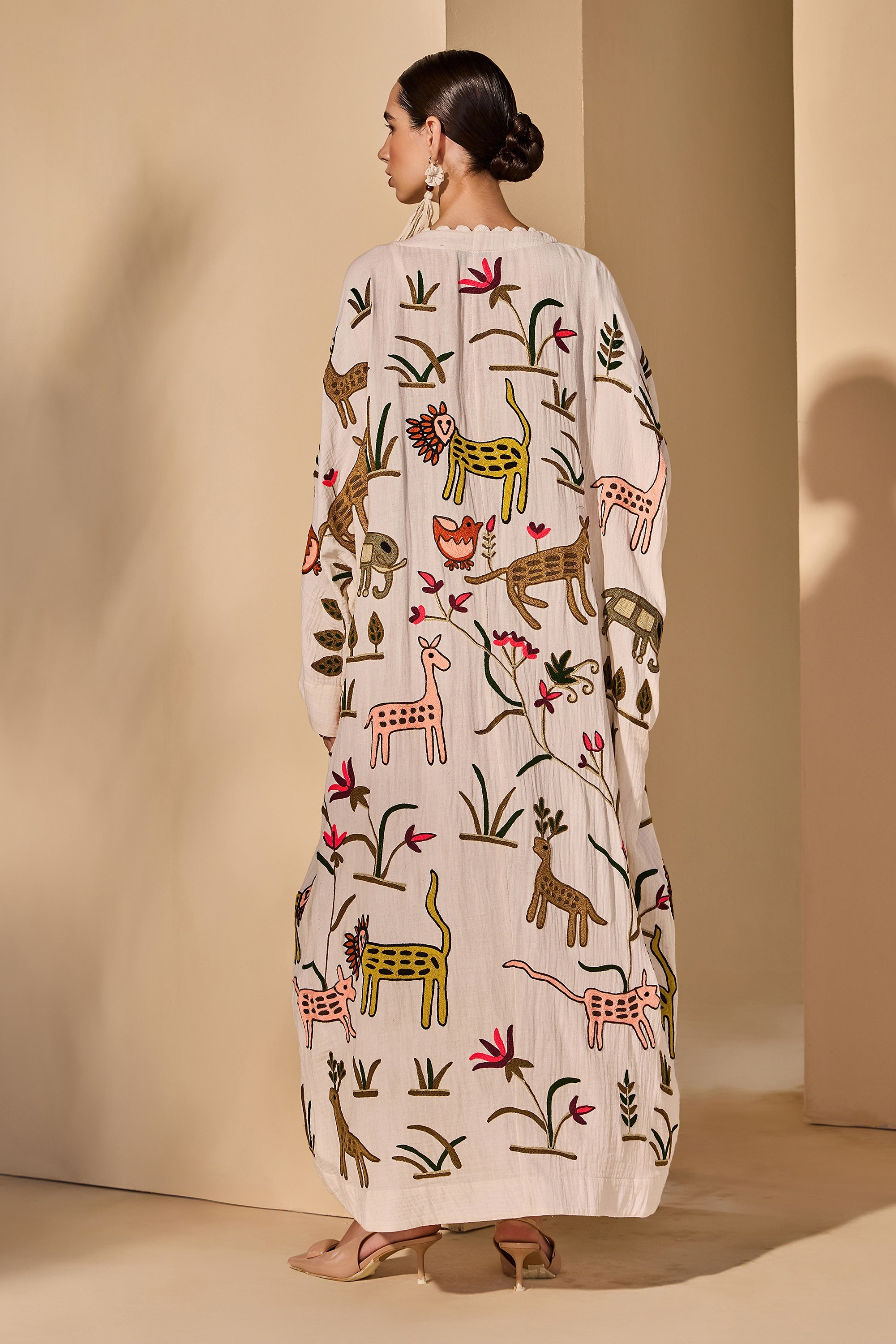 Layzara Cheese Cotton Bisht with Scarf