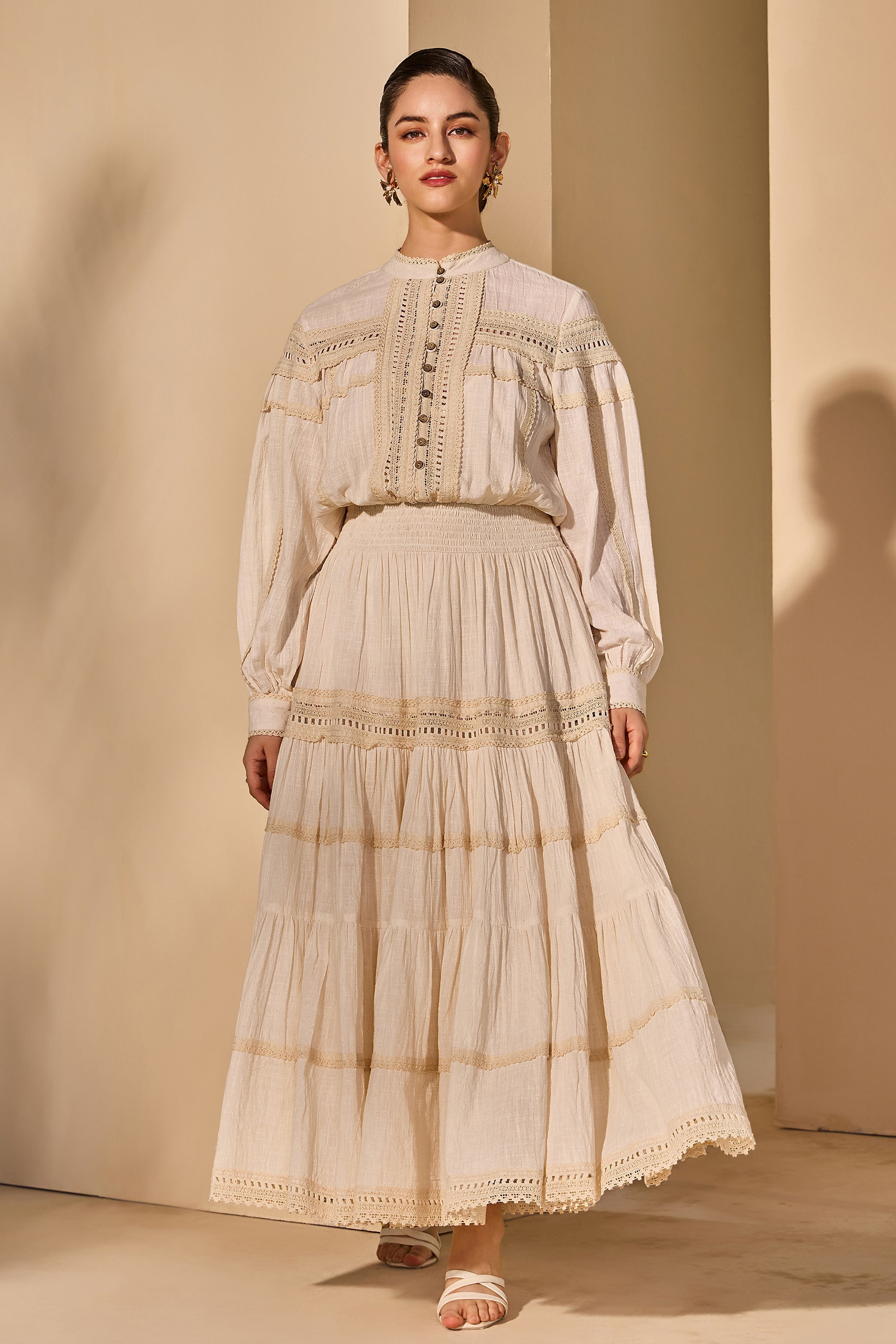 Halima Cotton Slub Jalabiya with Scarf