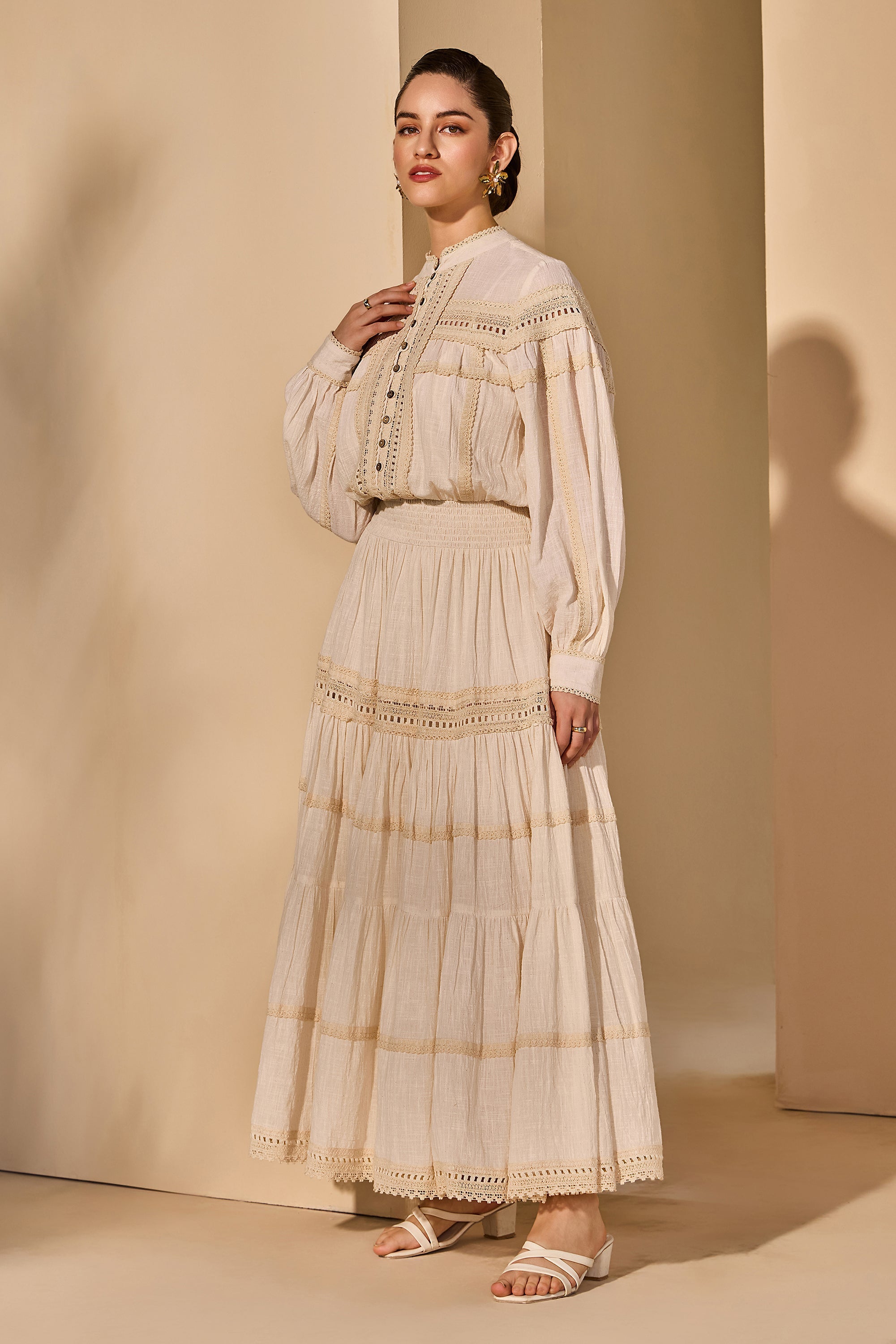 Halima Cotton Slub Jalabiya with Scarf