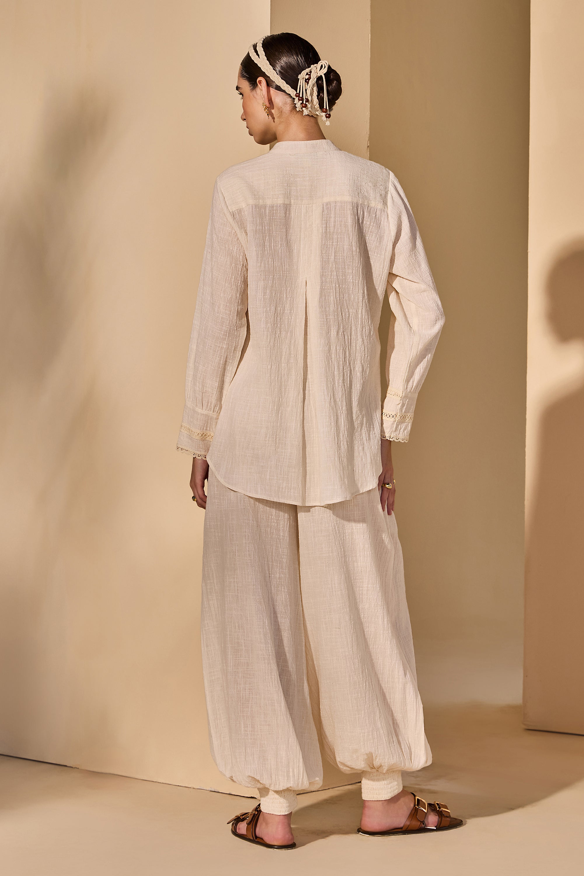 Sama Cotton Slub Top with Trousers