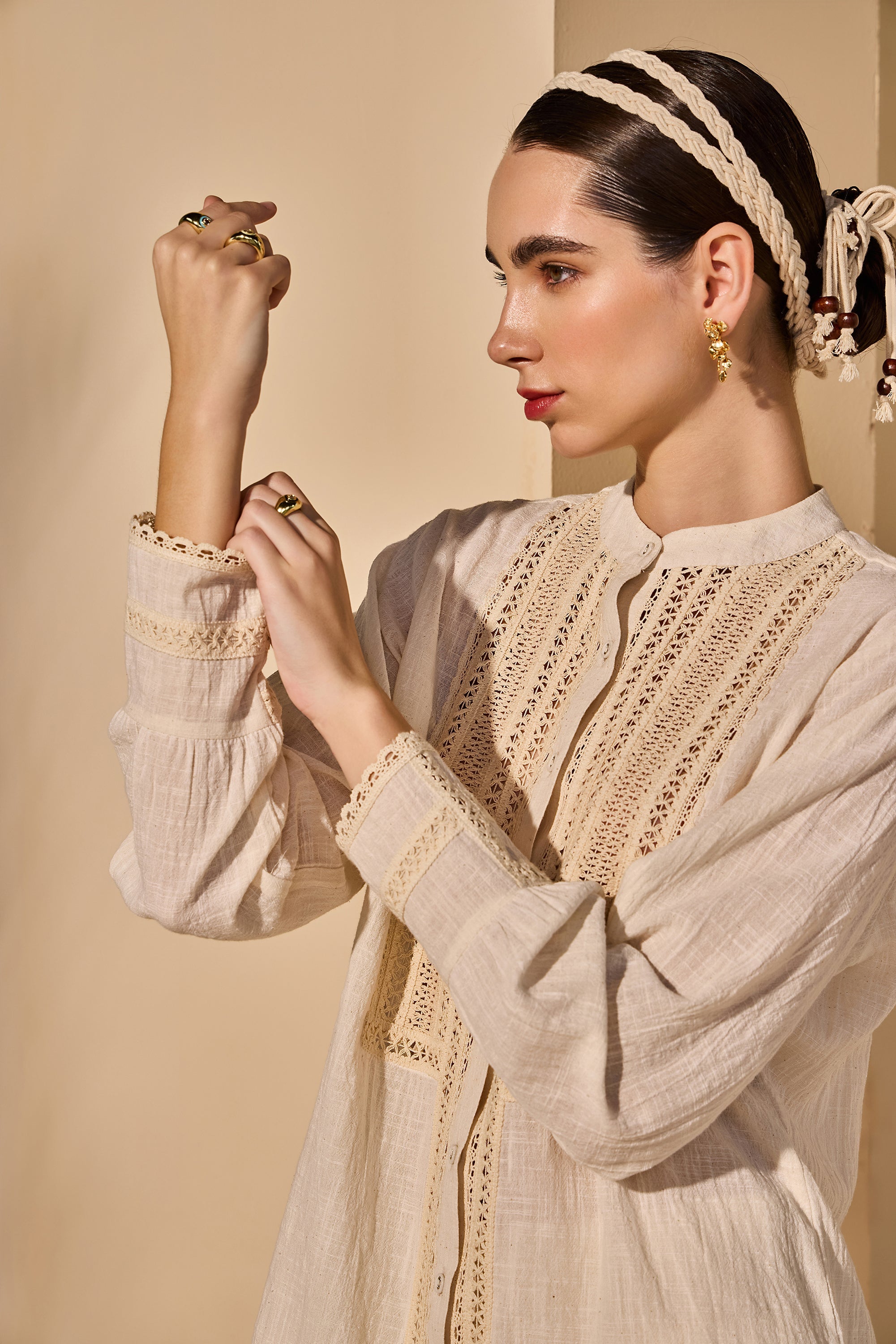 Sama Cotton Slub Top with Trousers