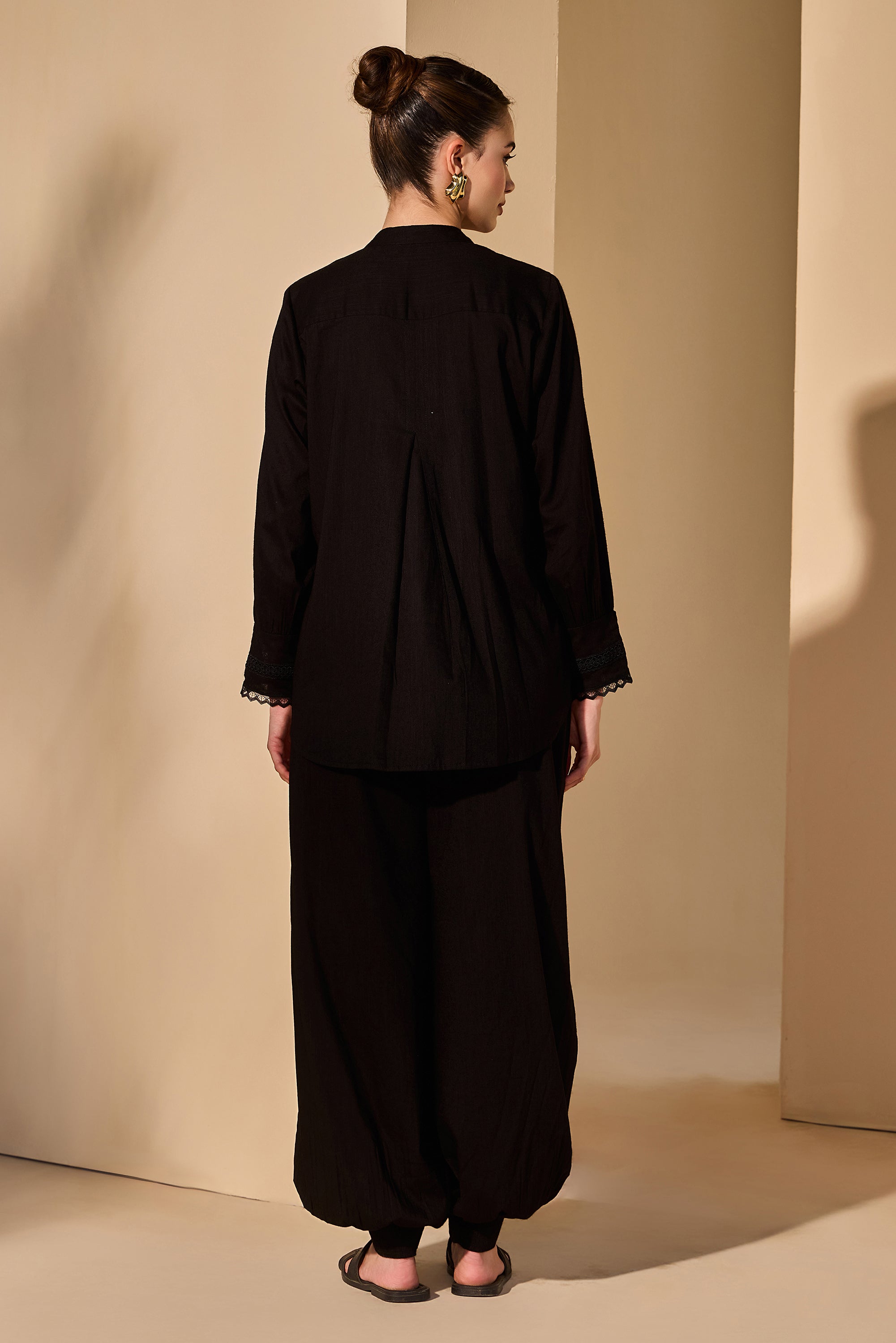 Gulnaz Cotton Slub Top with Trousers