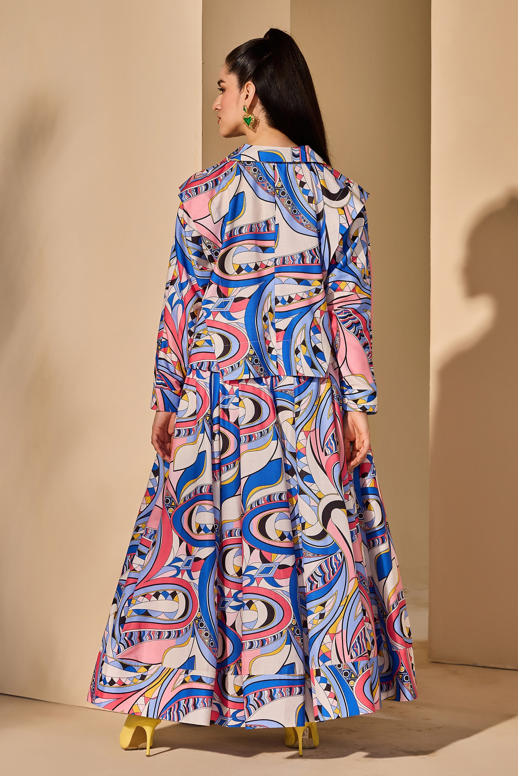Noreen Cotton Printed Top with Skirt