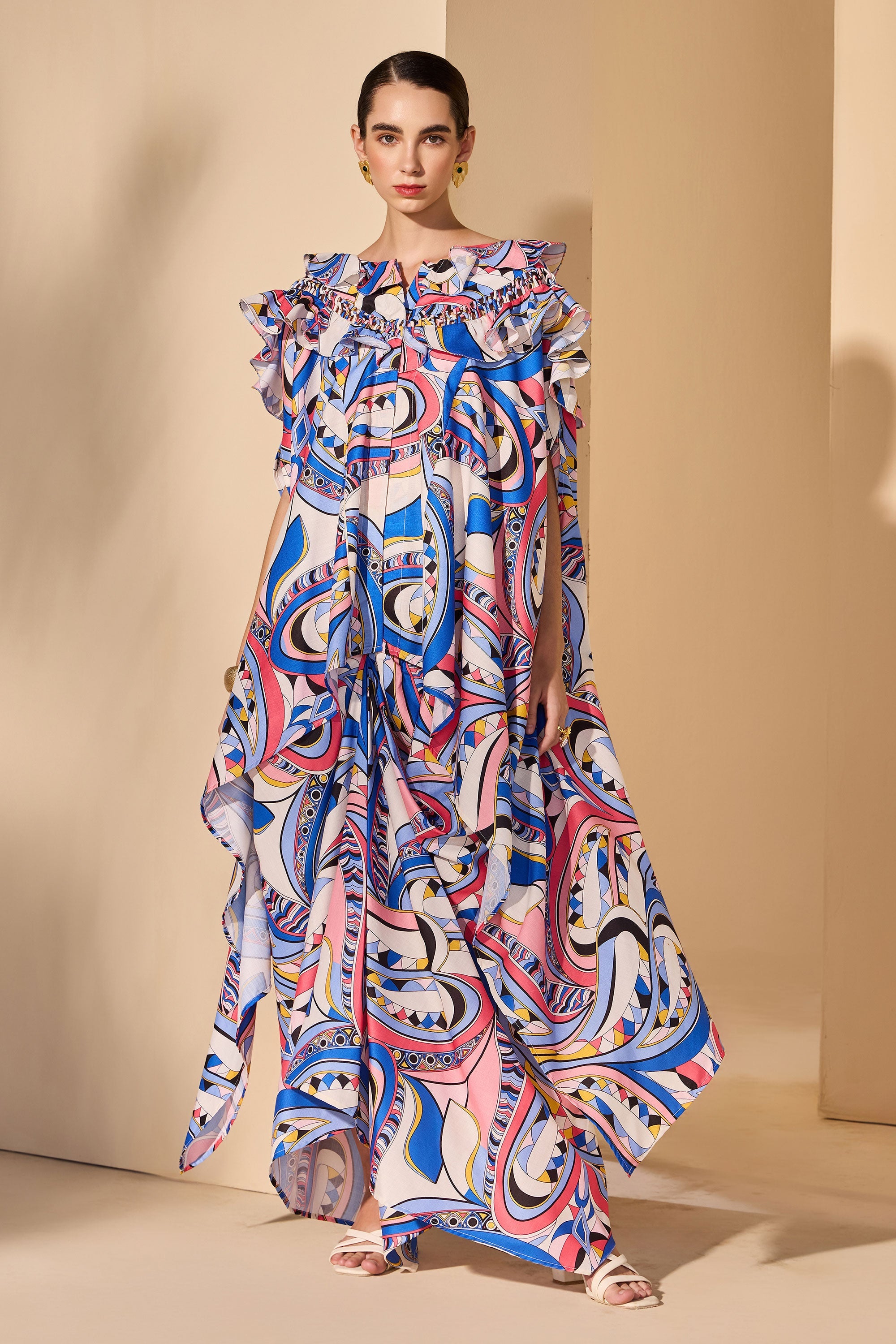 Noorain Cotton Printed Top with Skirt