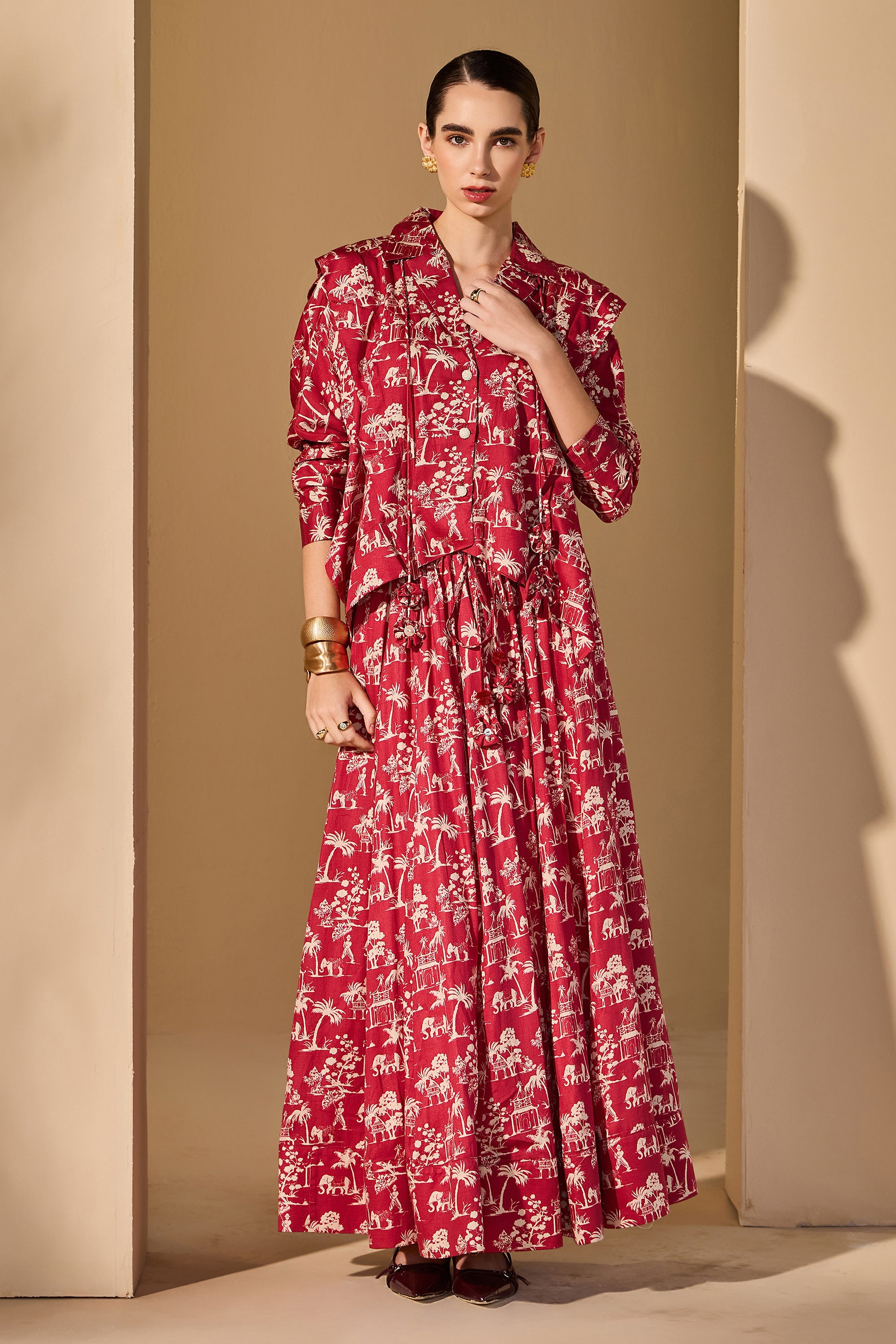 Alishba Cotton Printed Top with Skirt