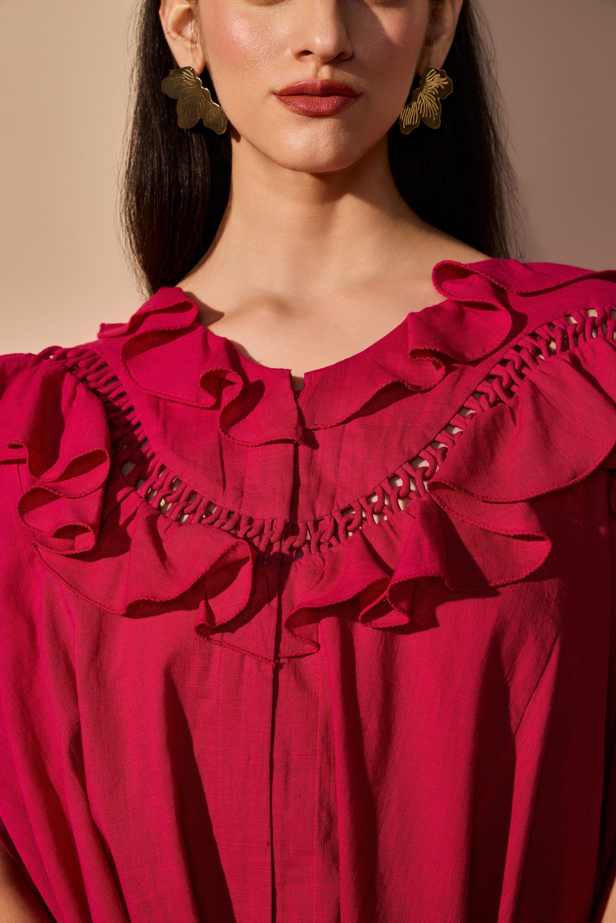 Kashaf Cotton Slub Top with Flared Trousers