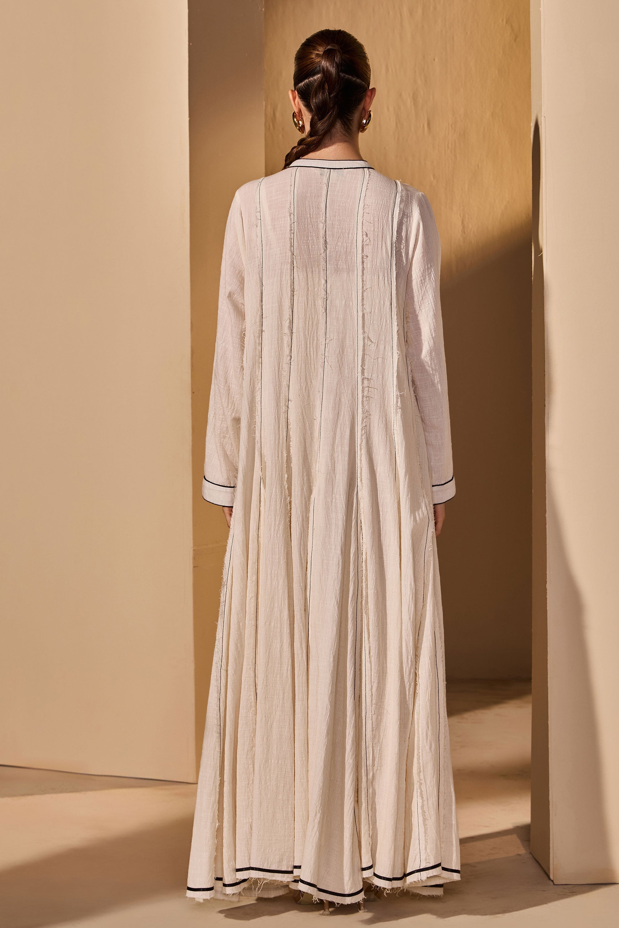 Qudsia Cotton Slub Jalabiya with Scarf