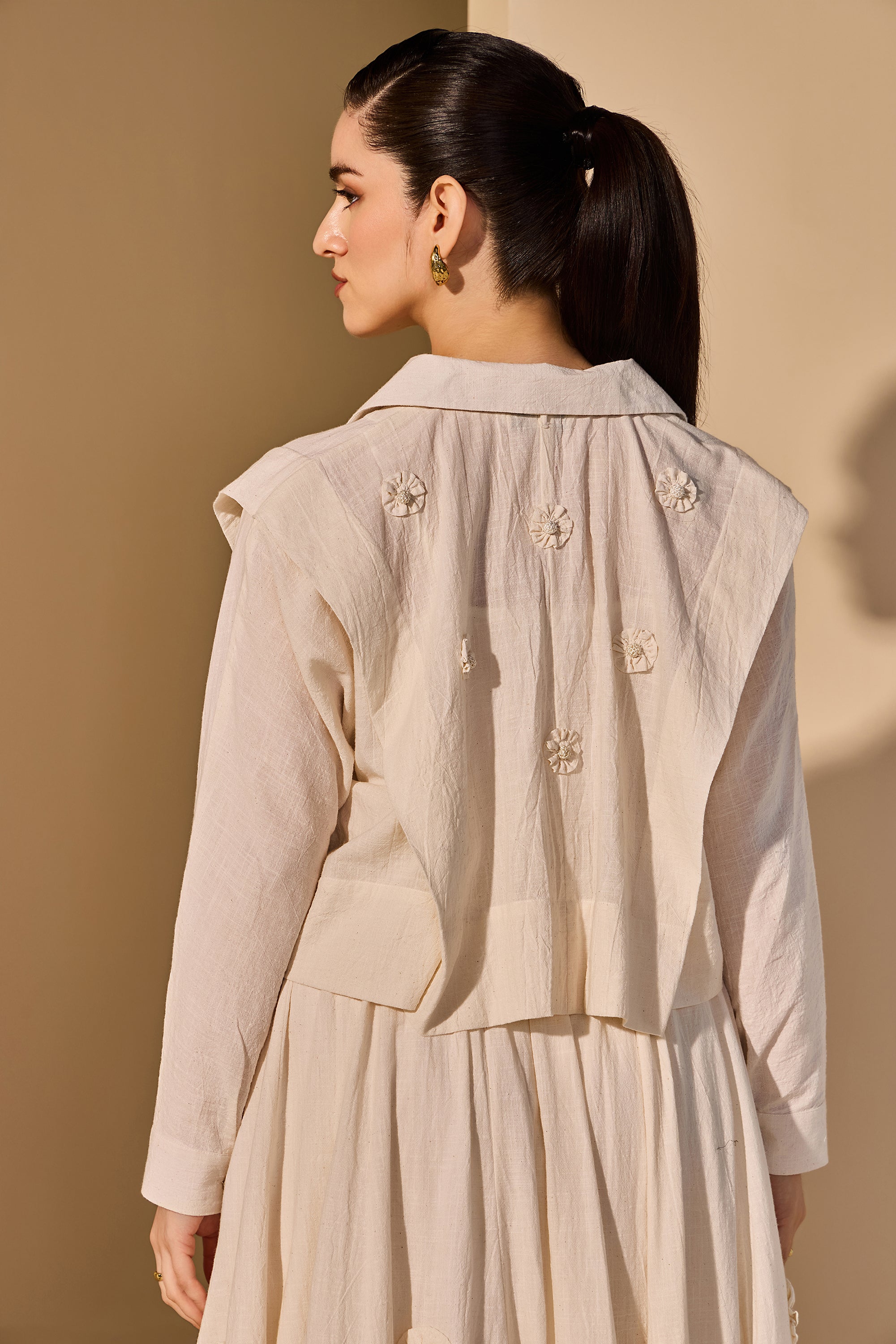 Sania Cotton Slub Top with Skirt