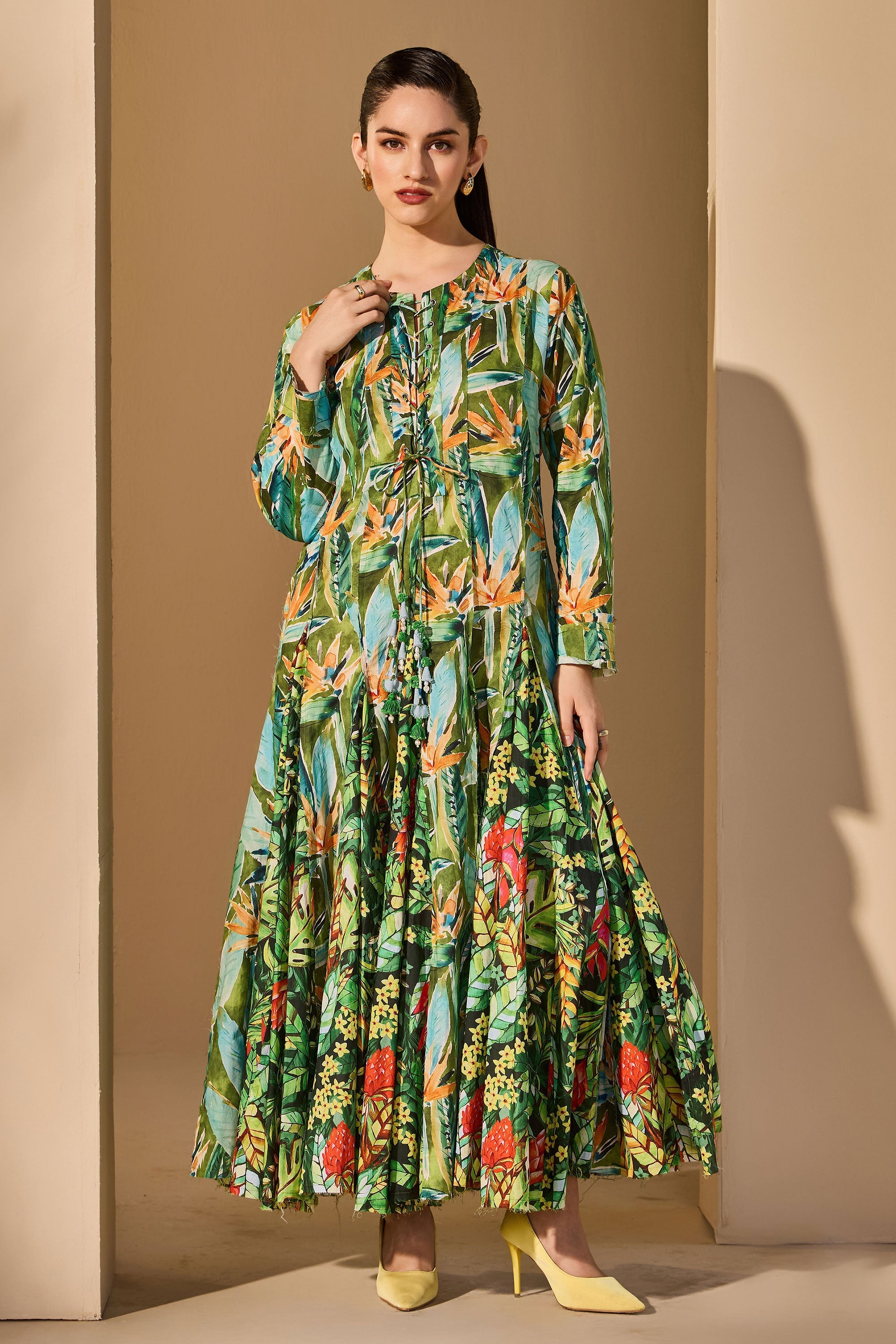 Malaika Cotton Printed Jalabiya