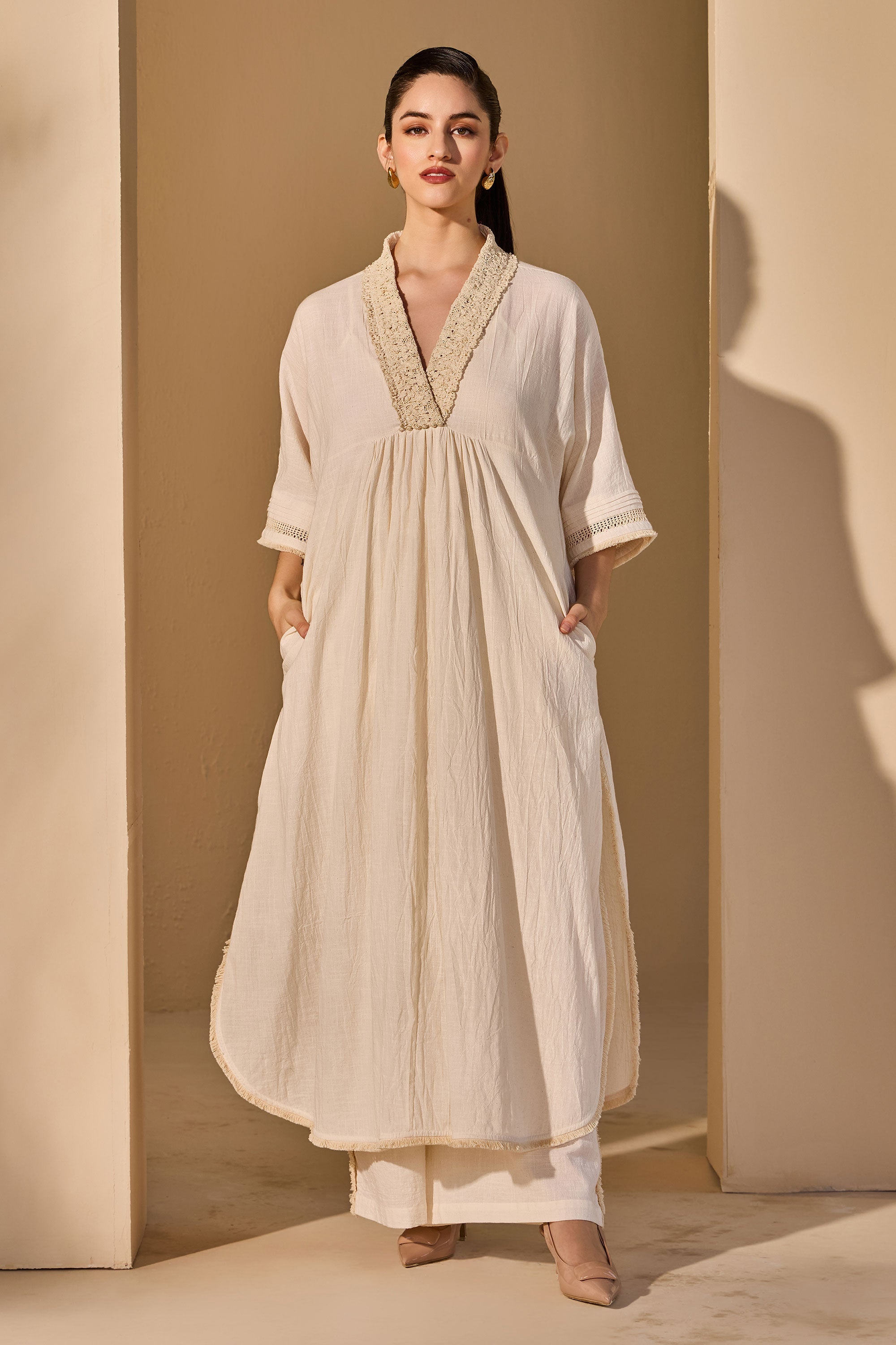 Zinaya Cotton Slub Tunic with Trousers