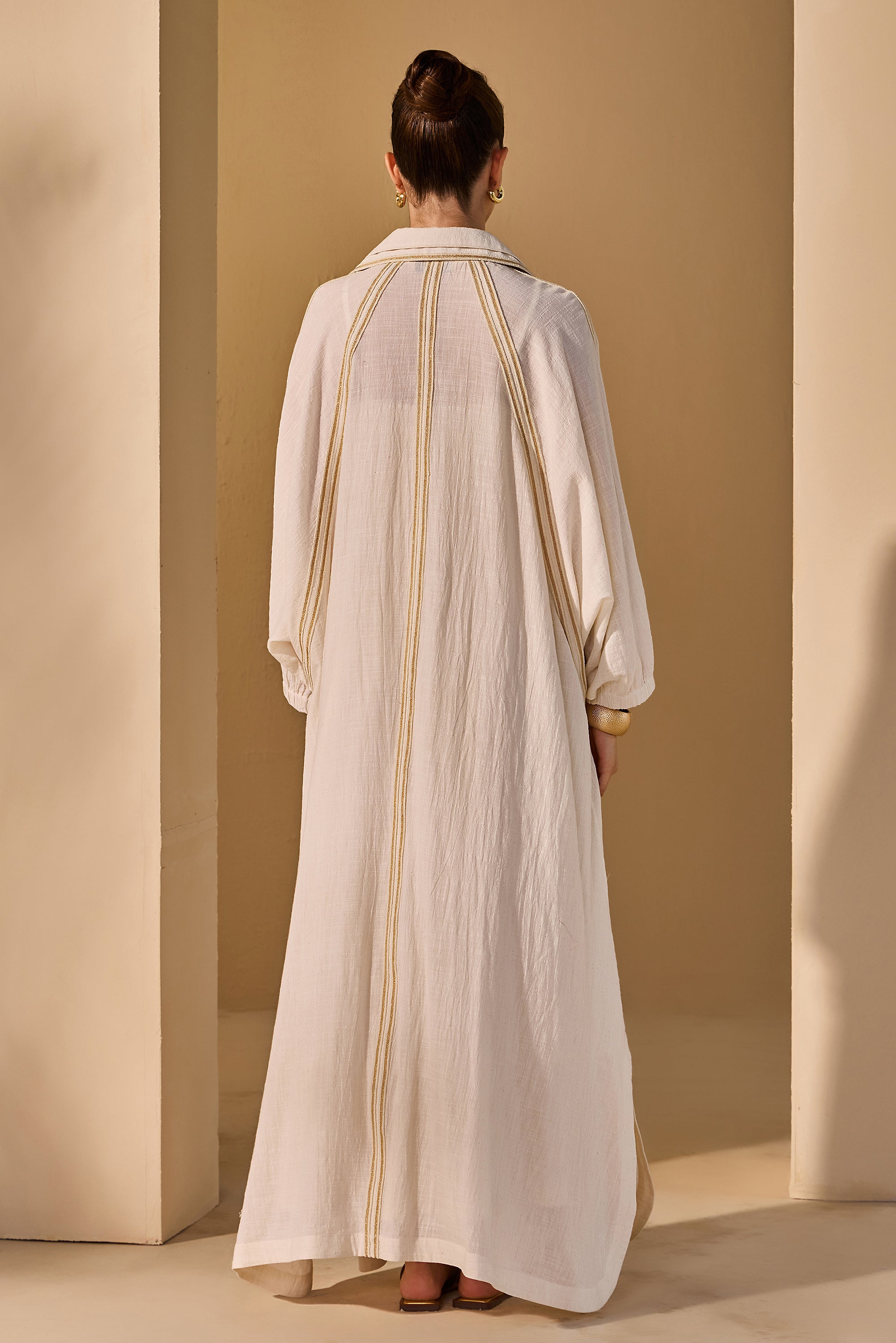 Samina Cotton Slub Bisht with Inner Dress