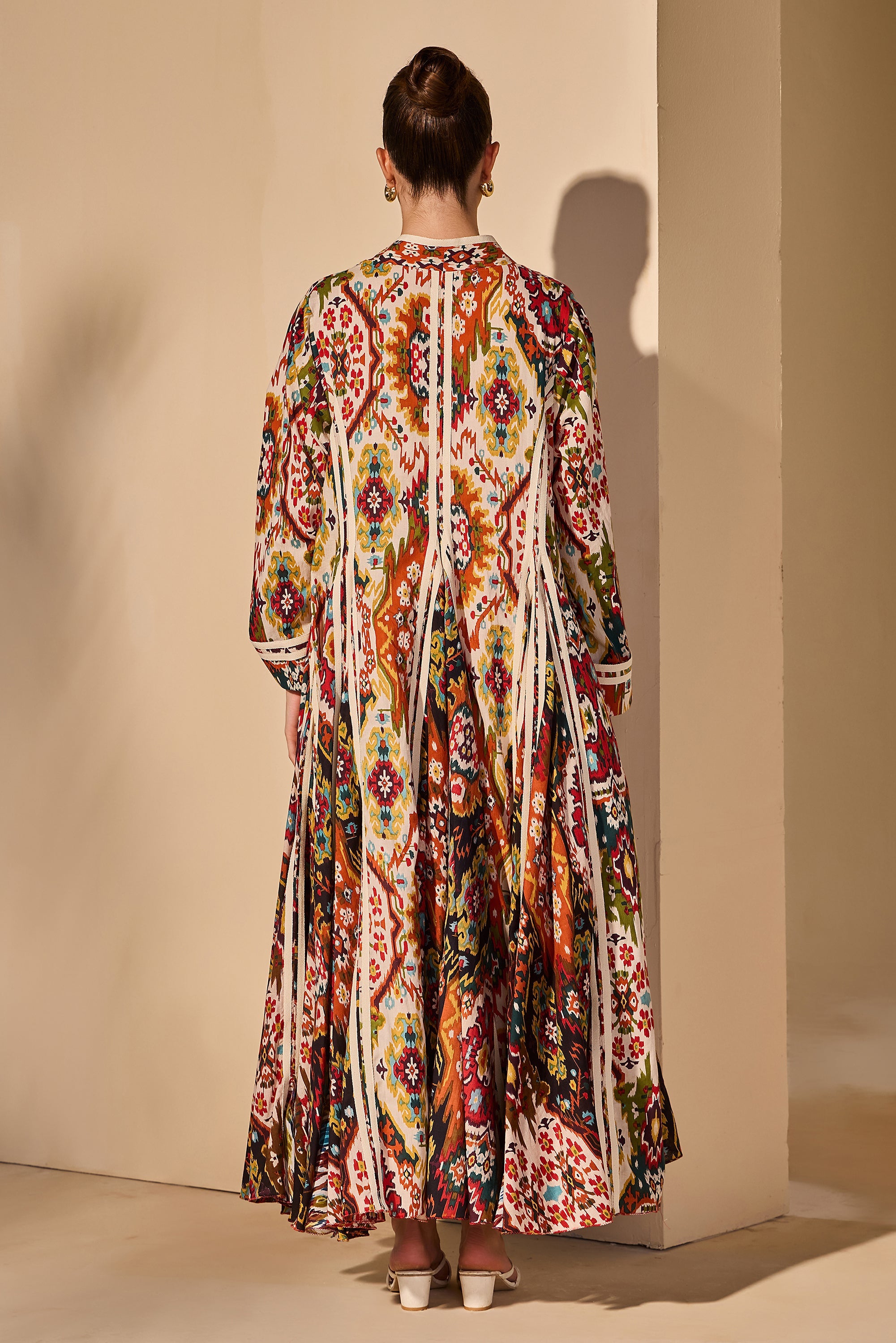 Aarzoo Cotton Printed Flared Bisht