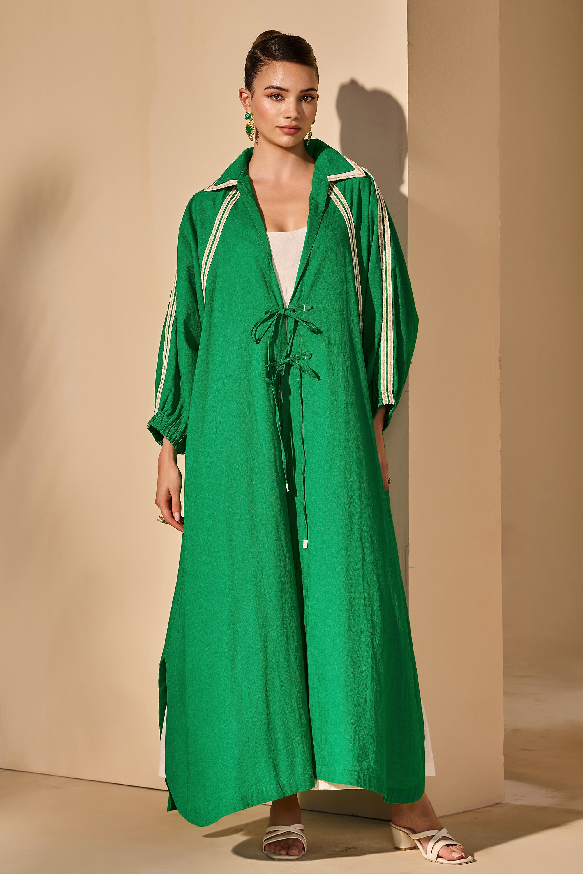 Rehana Cotton Slub Bisht with Inner Dress