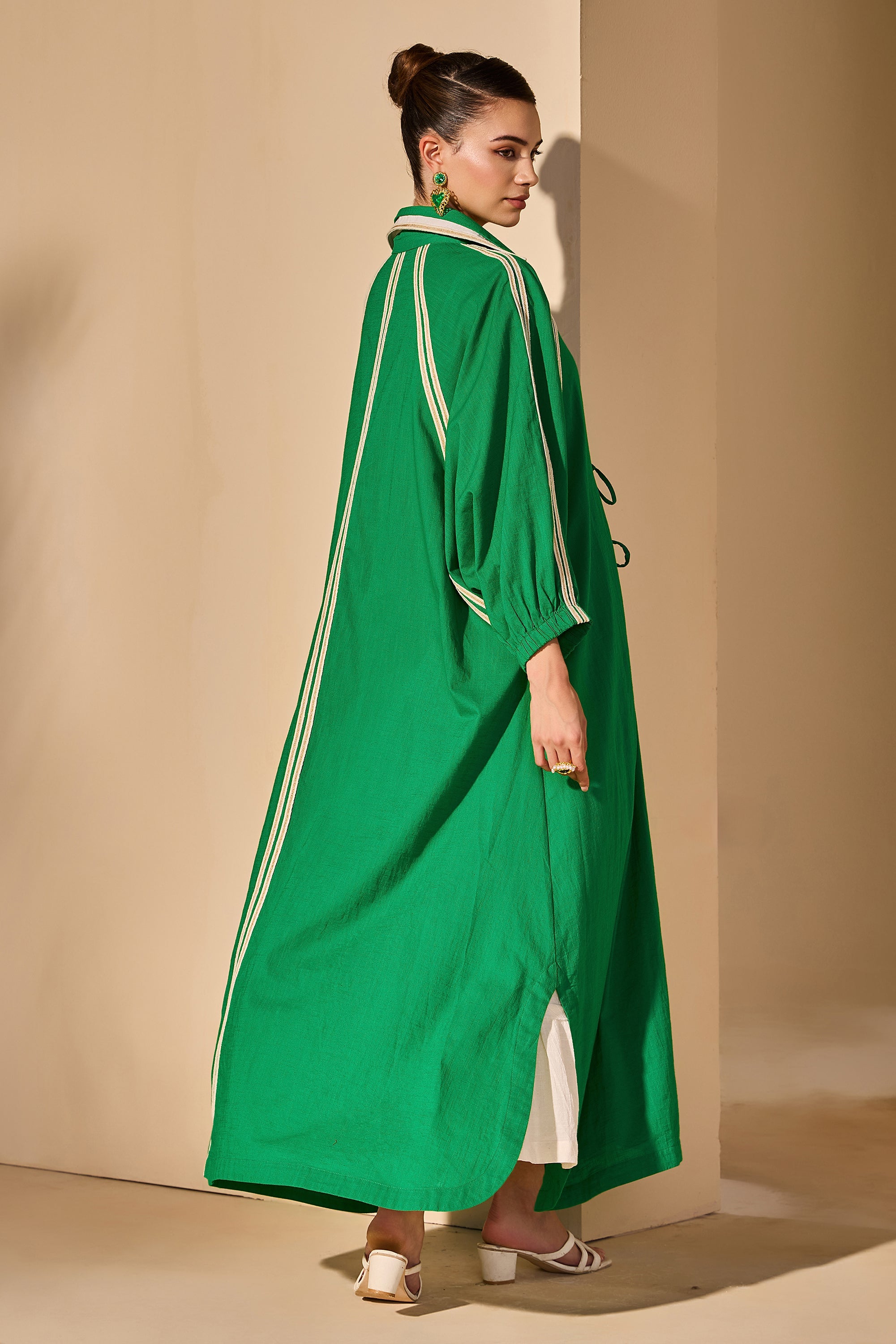 Rehana Cotton Slub Bisht with Inner Dress